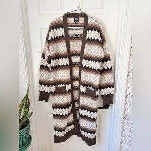 Bobeau Multicolor Patterned Cardigan